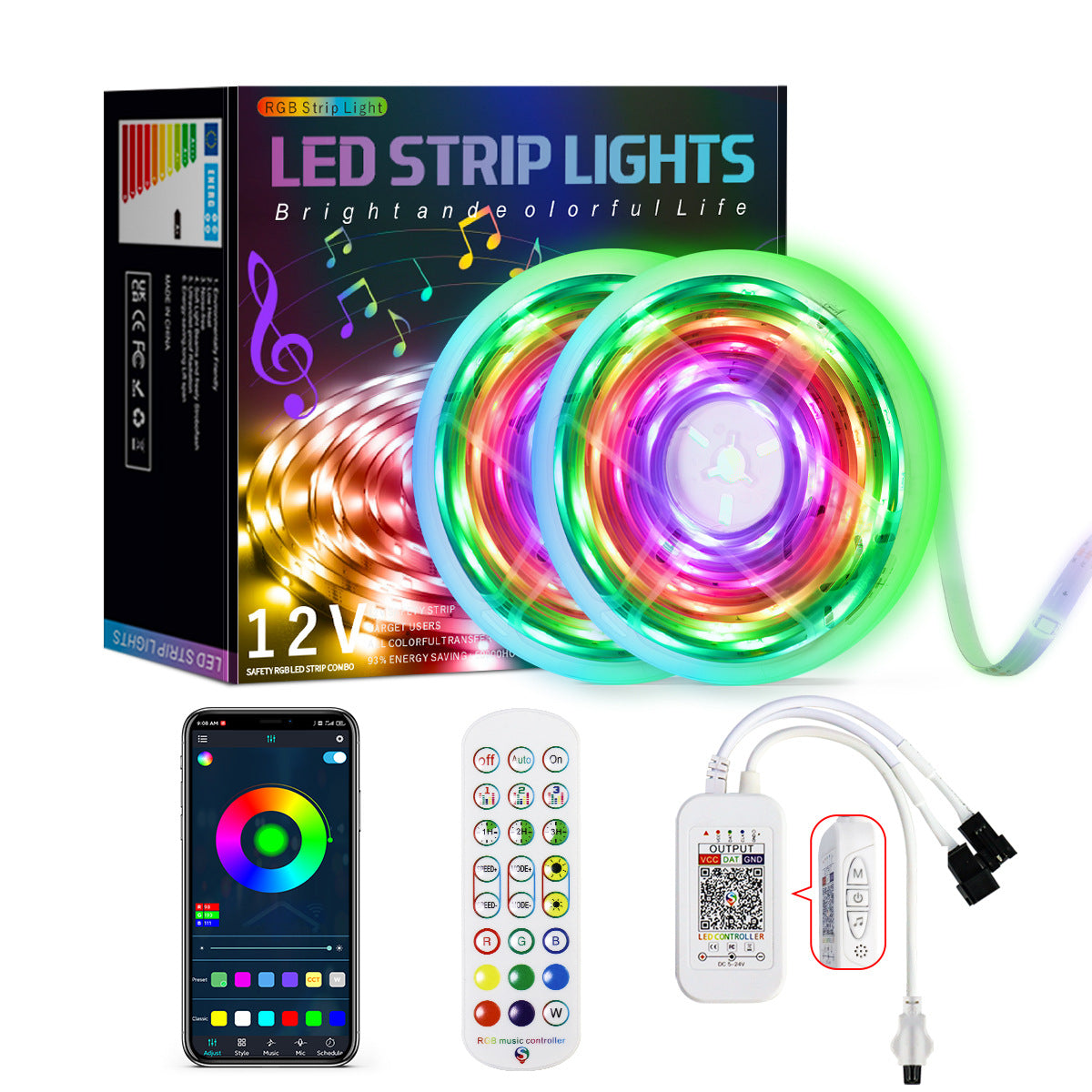 European And American LED Symphony Bluetooth Music Light Strip