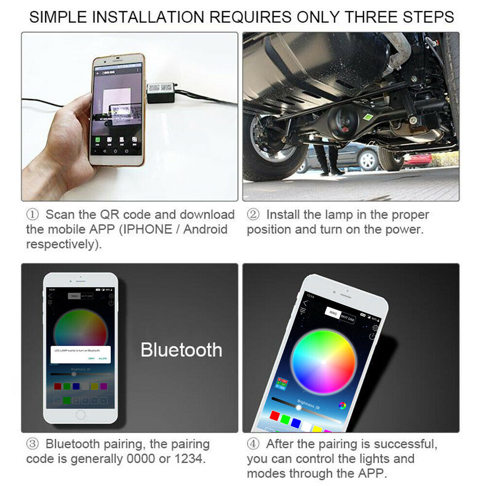 Car Underglow Light Flexible Strip LED Underbody Lights