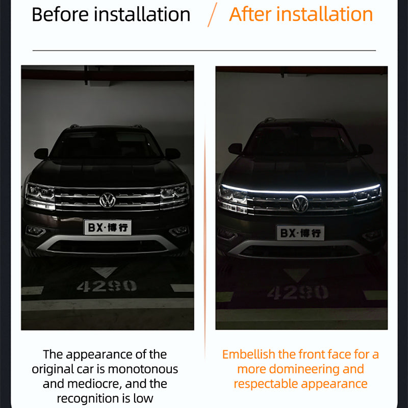 LED Daytime Running Light Scan Starting Car Hood Decorative Lights