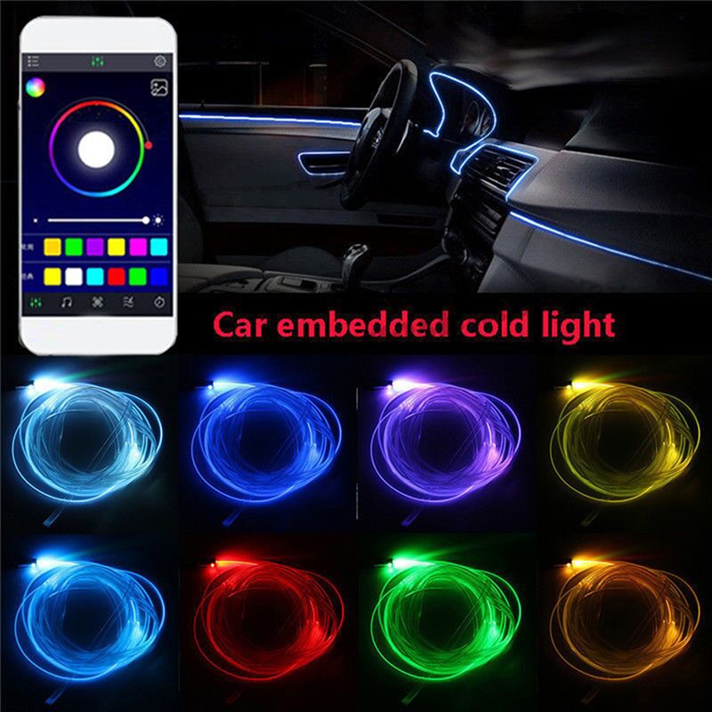 6 in 1 RGB LED Atmosphere Car Light Interior Ambient Light