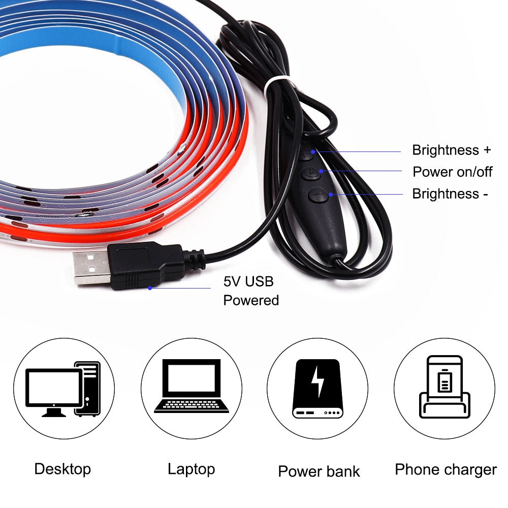 COB LED Strip with Dimmer USB Powered
