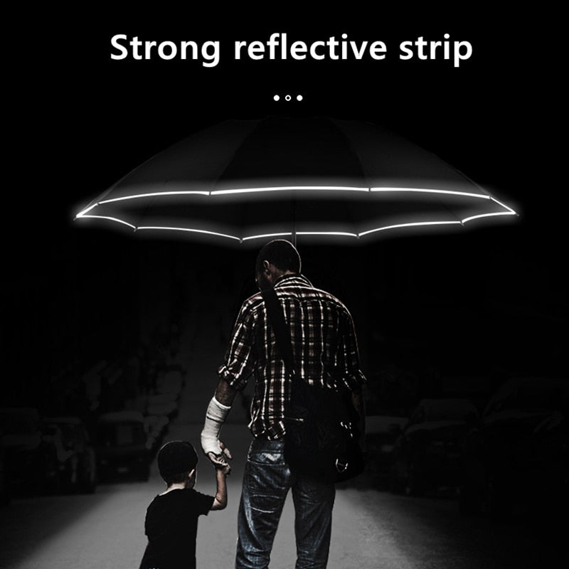 Automatic Umbrella With LED Flashlight Reflective