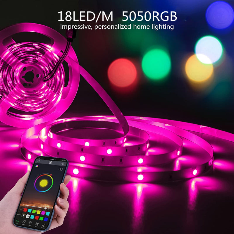 LED Strip Light 5050 RGB Bluetooth Remote Control Flexible