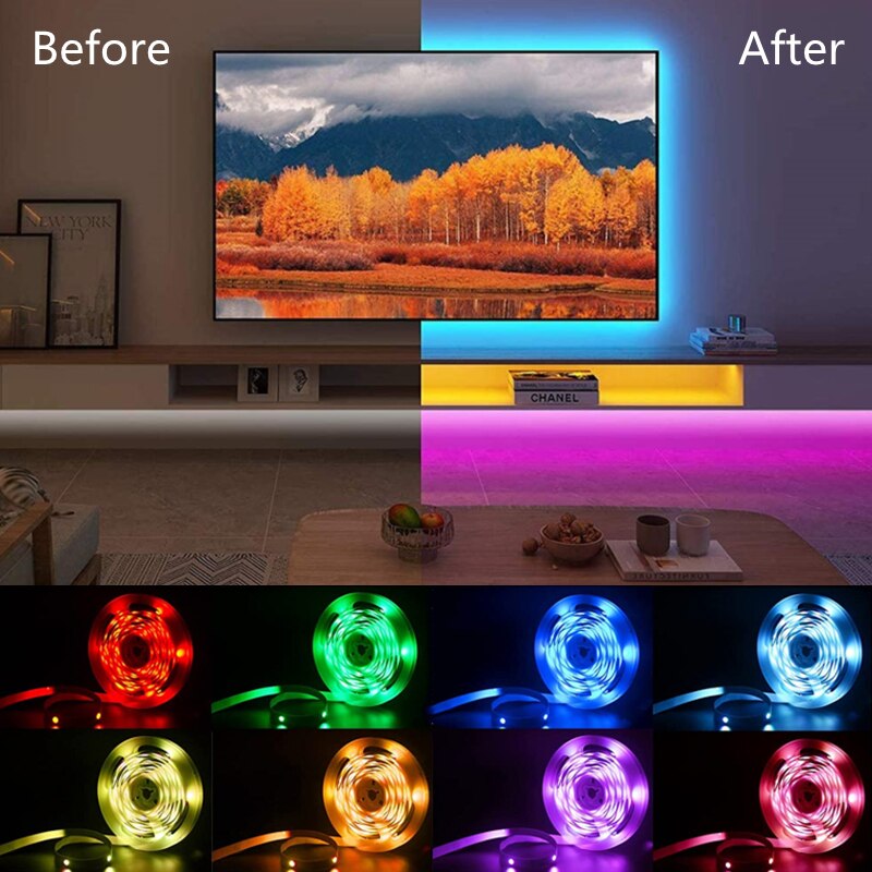 LED Strip Light 5050 RGB Bluetooth Remote Control Flexible