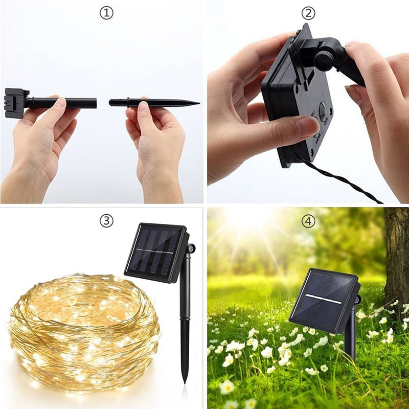 Solar LED Light Outdoor Garden Waterproof Fairy Garland