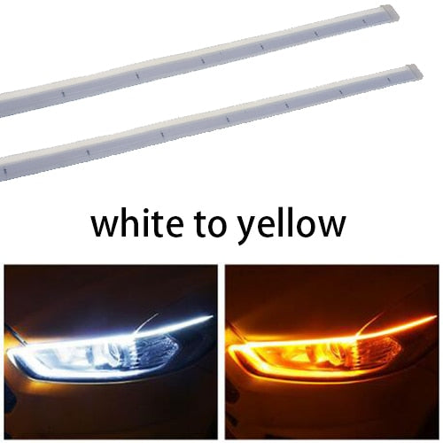 2pieces/lot LED DRL Car Daytime Running Light Flexible Waterproof Strip Auto