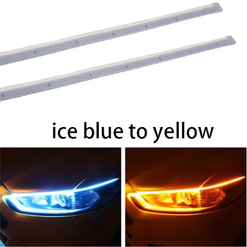 2pieces/lot LED DRL Car Daytime Running Light Flexible Waterproof Strip Auto