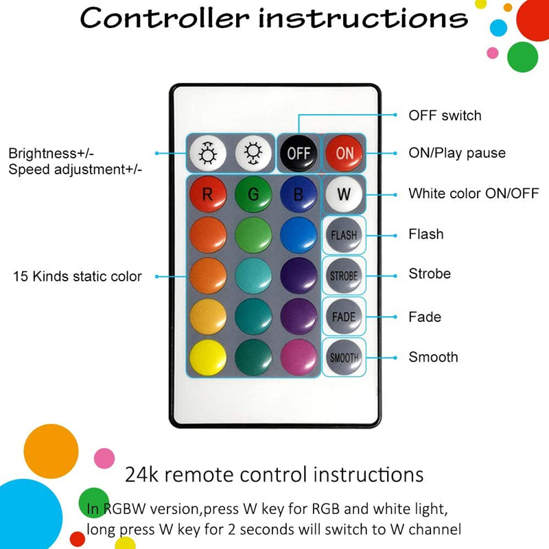 LED Strip Light 5050 RGB Bluetooth Remote Control Flexible