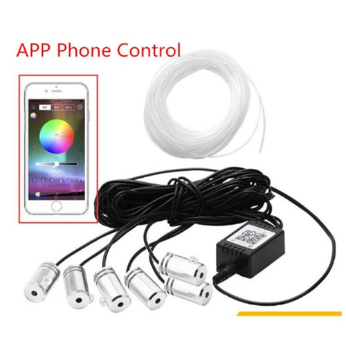 6 in 1 RGB LED Atmosphere Car Light Interior Ambient Light