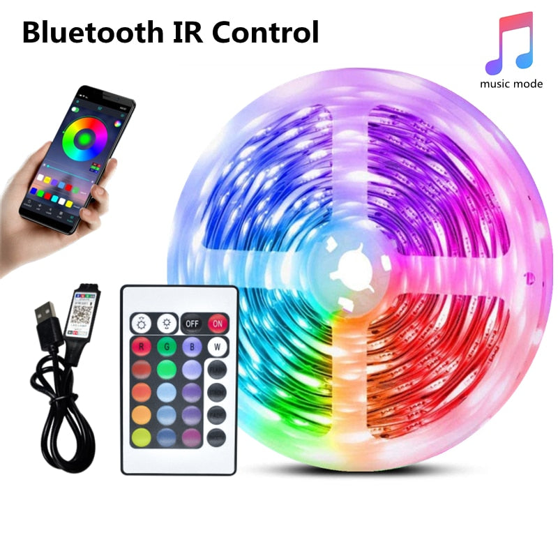 LED Strip Light 5050 RGB Bluetooth Remote Control Flexible