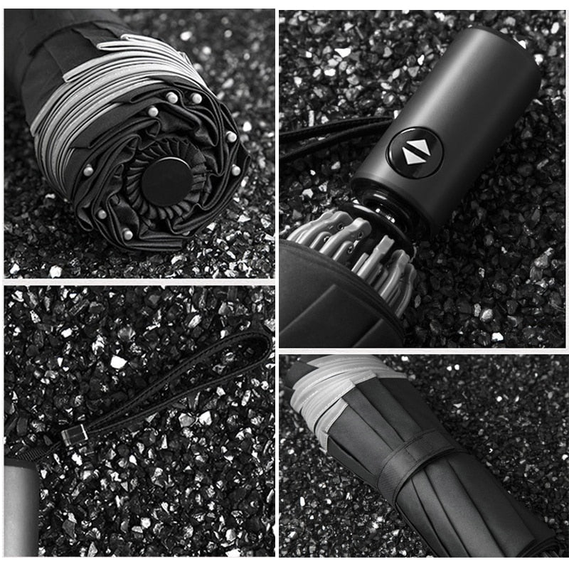 Automatic Umbrella With LED Flashlight Reflective