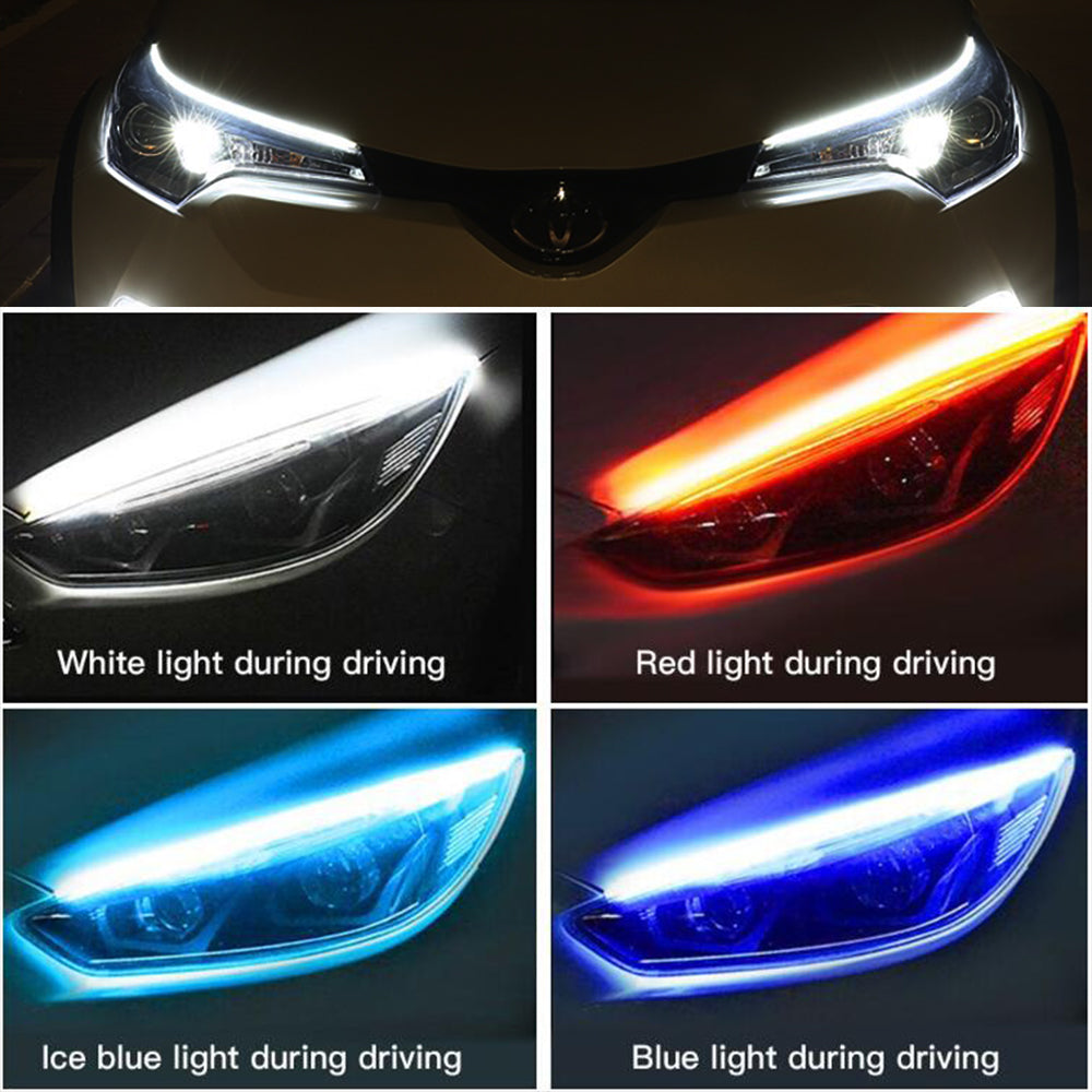 2pieces/lot LED DRL Car Daytime Running Light Flexible Waterproof Strip Auto