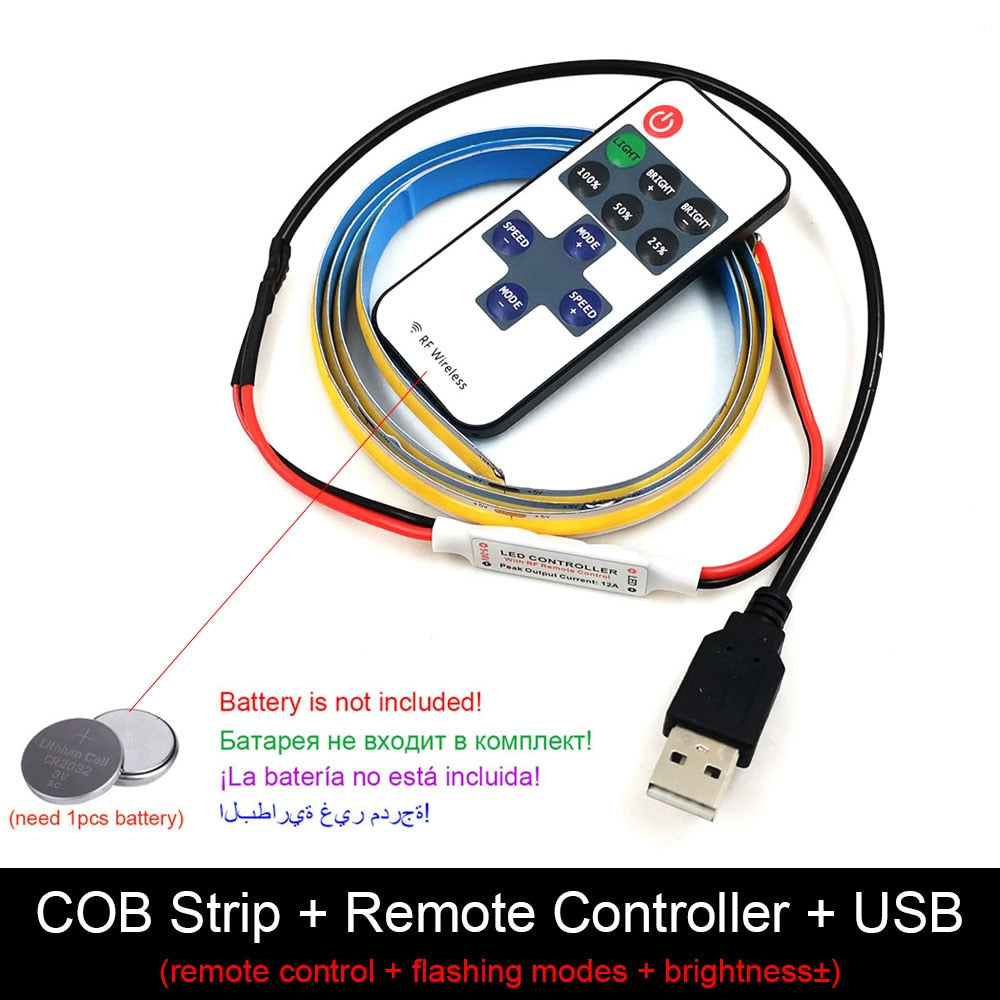 DC5V Dimmable Flexible COB Strip LED Tape