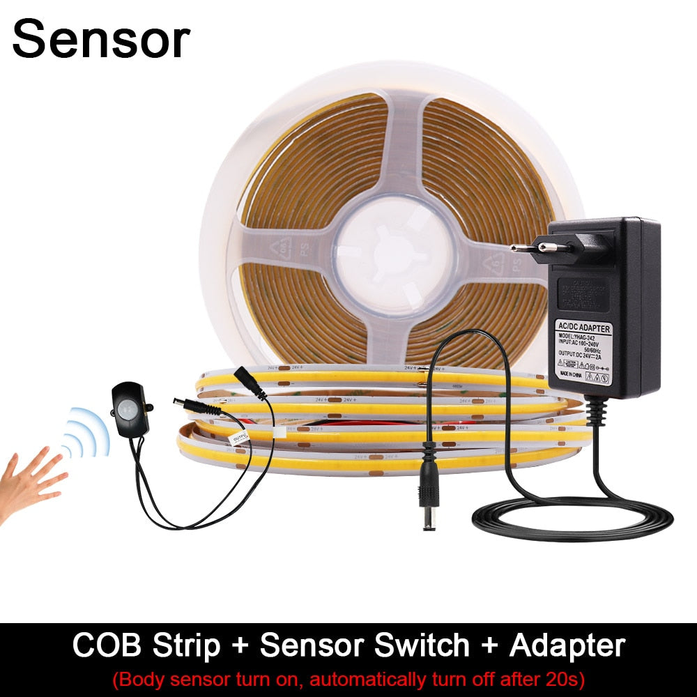 FOB COB LED Strip Light Kit with Power Supply