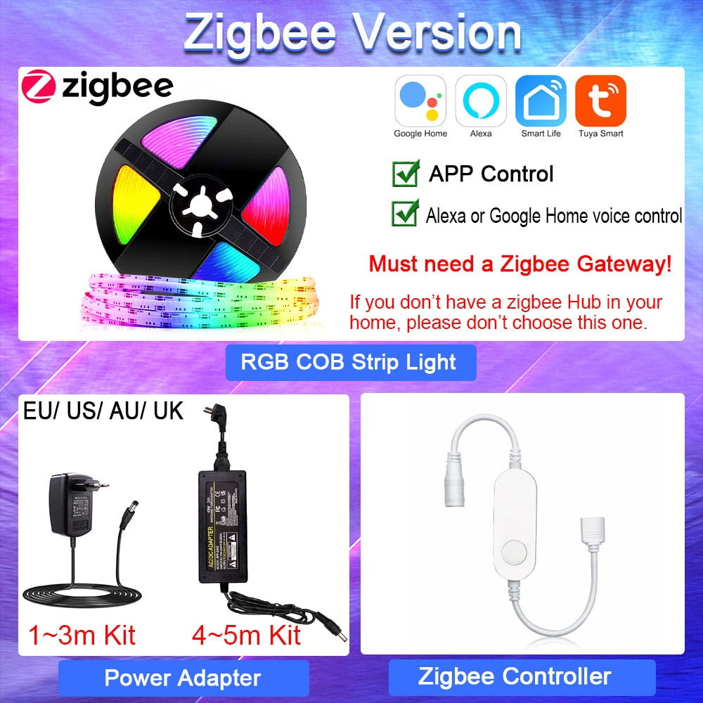 Wifi RGB COB LED Strip Light Kit