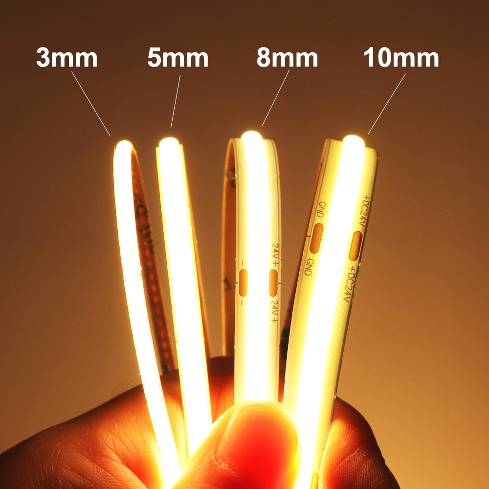 FOB COB LED Strip Light Kit with Power Supply