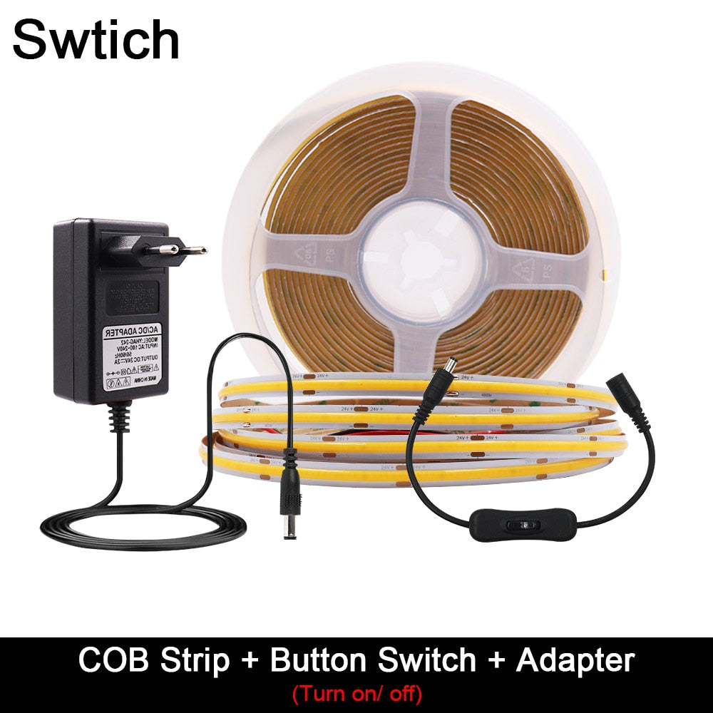 FOB COB LED Strip Light Kit with Power Supply