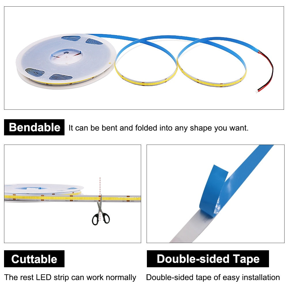 COB LED Strip with Dimmer USB Powered
