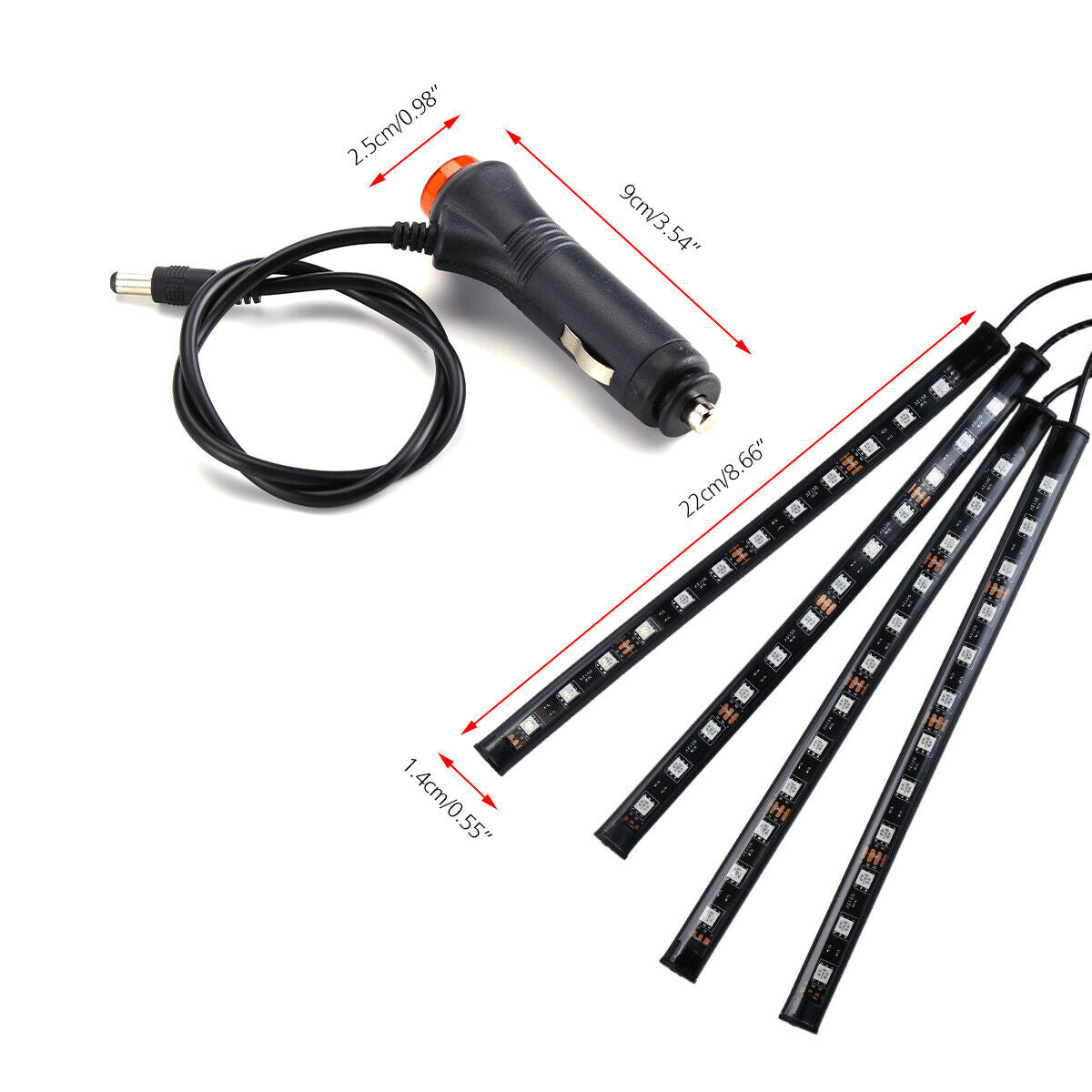 Auto LED RGB Interior Atmosphere Strip Light Decorative Foot Lamp