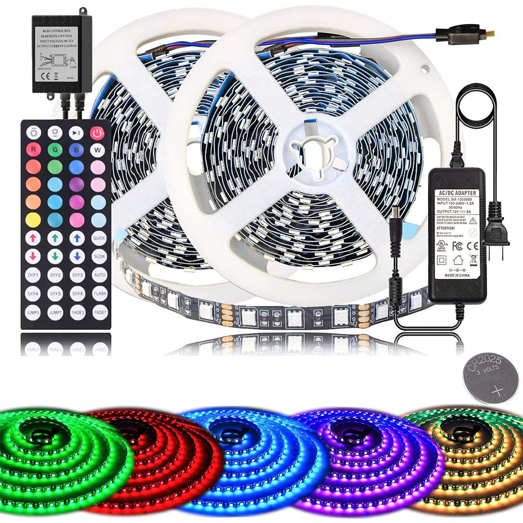 10M 3528 SMD RGB 600 LED Strip Light String Tape+44 Key IR Remote Control