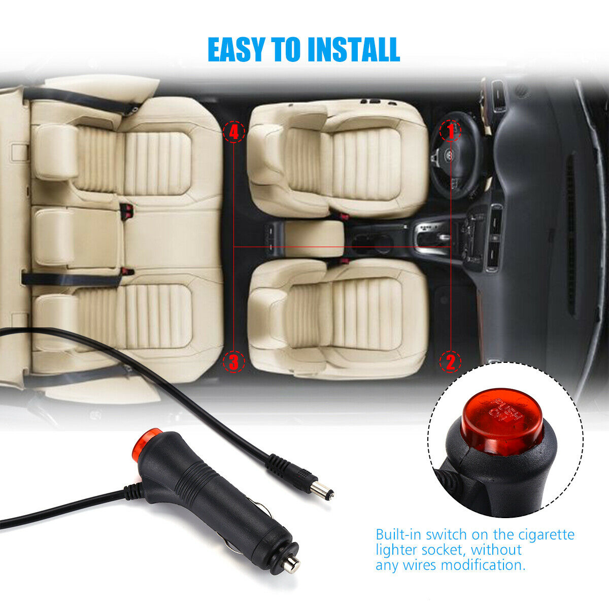 Auto LED RGB Interior Atmosphere Strip Light Decorative Foot Lamp