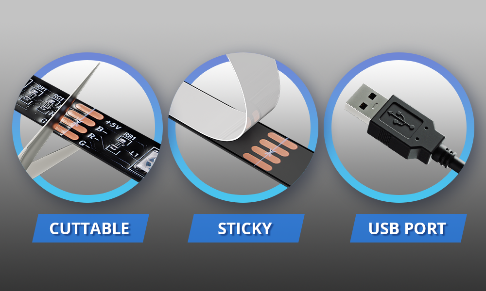 LED Strip Light,Bluetooth APP Control, Backlight for TV USB Bluetooth