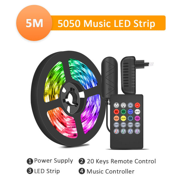 RGB LED Light Strips,Sync to Music,Smart App Light Strips,Bluetooth control