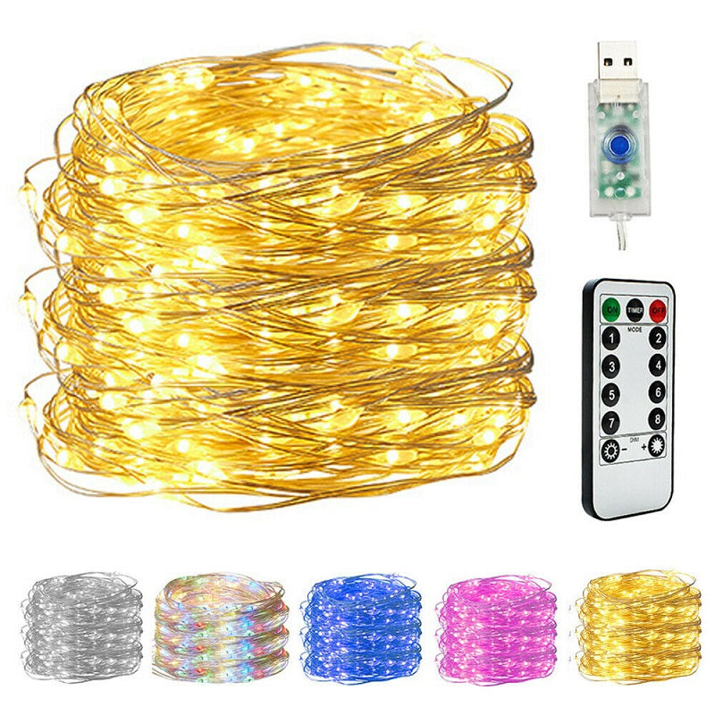 LED Strip Light Room Decor USB With Remote Copper Wire