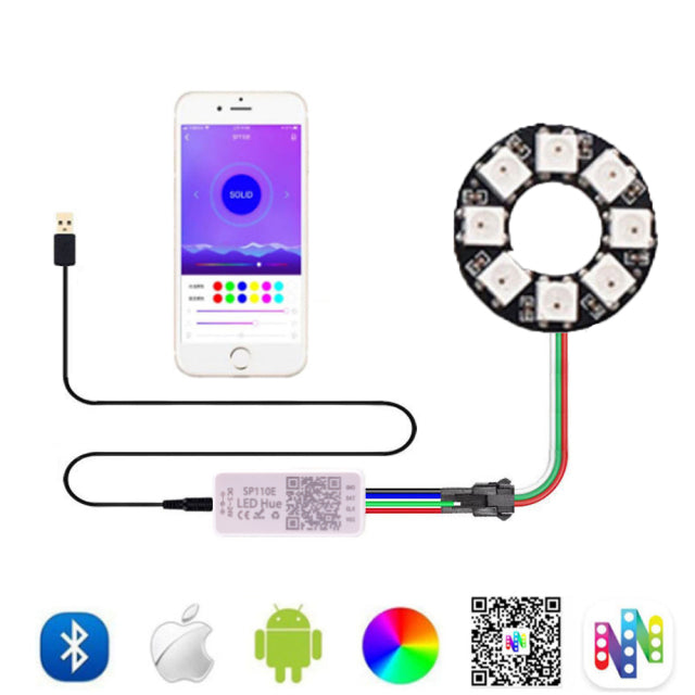 Led Pixel Ring Individul AddressabIe Ring RGB IC BuiIt-in Led ModuIe