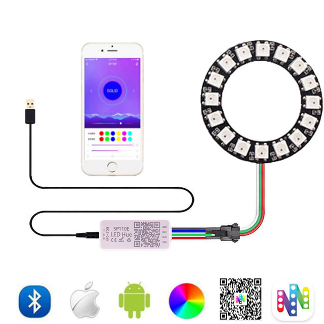 Led Pixel Ring Individul AddressabIe Ring RGB IC BuiIt-in Led ModuIe