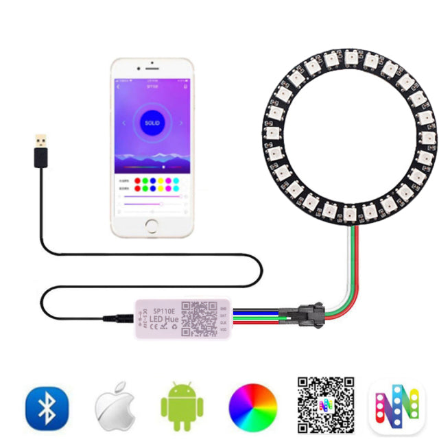 Led Pixel Ring Individul AddressabIe Ring RGB IC BuiIt-in Led ModuIe