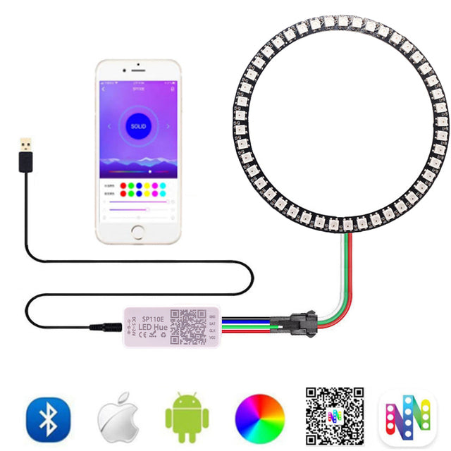 Led Pixel Ring Individul AddressabIe Ring RGB IC BuiIt-in Led ModuIe