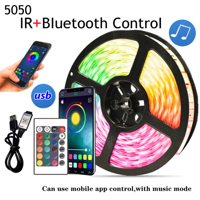LED Strip Light DC String Flexible Lamp Tape Bluetooth Control TV Backlight