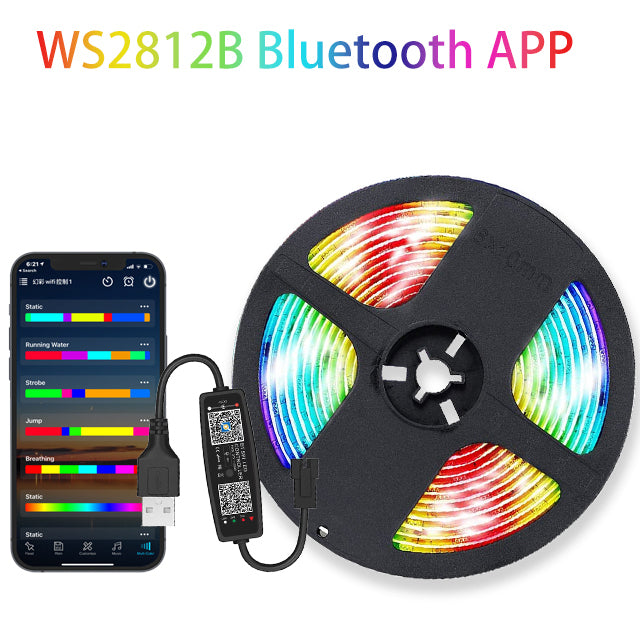 LED Strip Lamp Bluetooth USB Chase Light Effect Flexible Ribbon