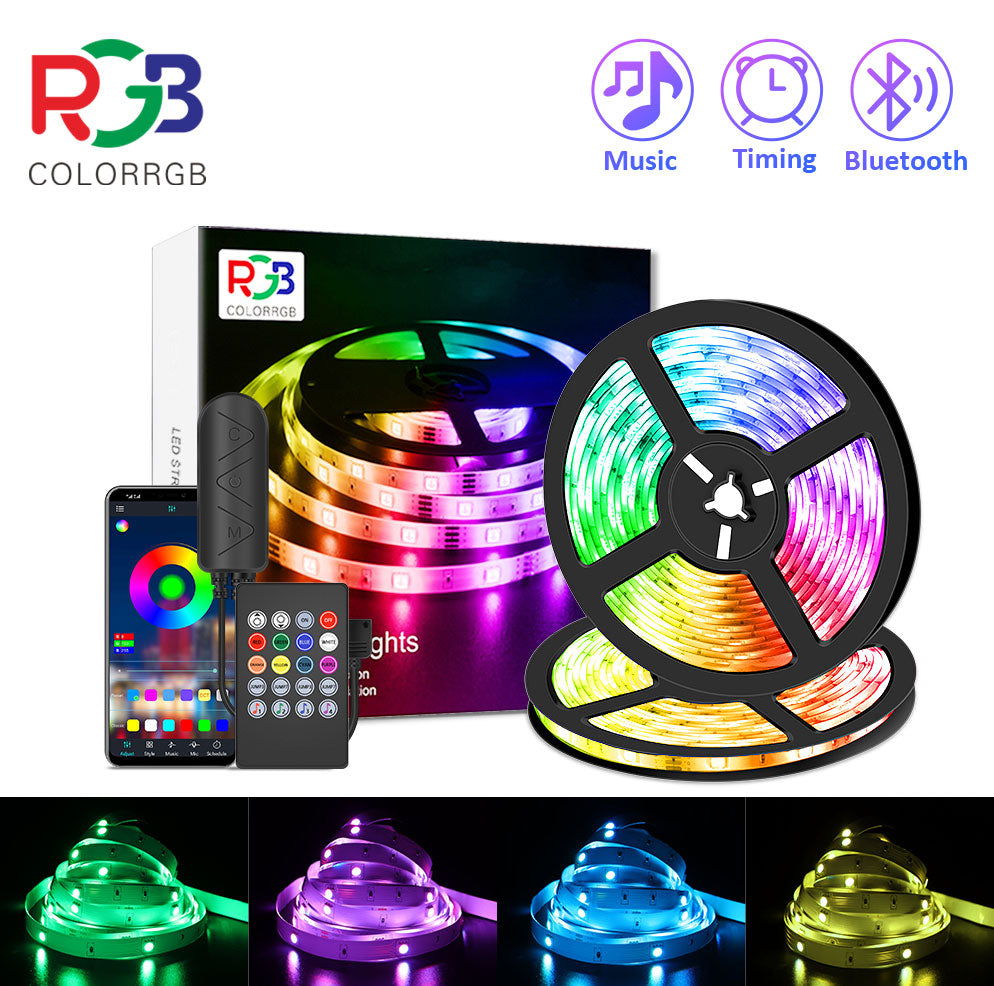 LED Strip Light Sync Color Changing Sensitive Built-in Mic