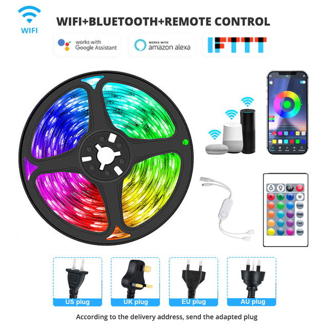 Bluetooth LED Light Strip with Remote Control APP TV Backlight Bedroom