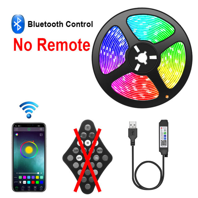 LED Strip Lights Bluetooth Tape Diode Tira Fita Luses LED Ribbon Neon Night