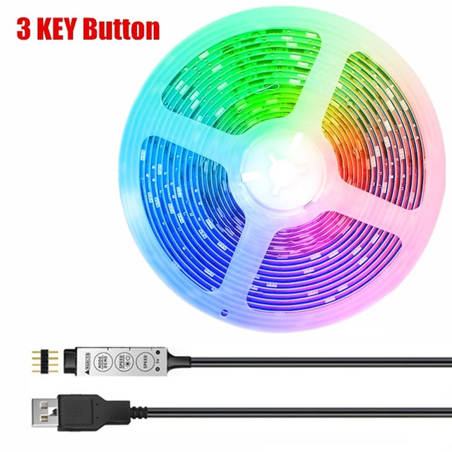 LED Strip Light Colorful RGB TV Flexible Background Music Sound Control Light