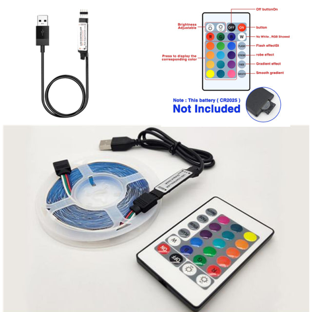 LED Strip Light Luces RGB Bedroom Tira TV Backlight Decor Luz