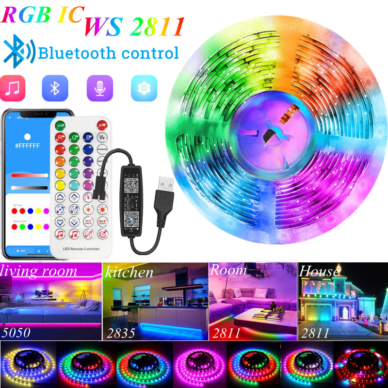 LED Strip Light String Flexible Lamp TapeUSB Bluetooth Control TV Backlight