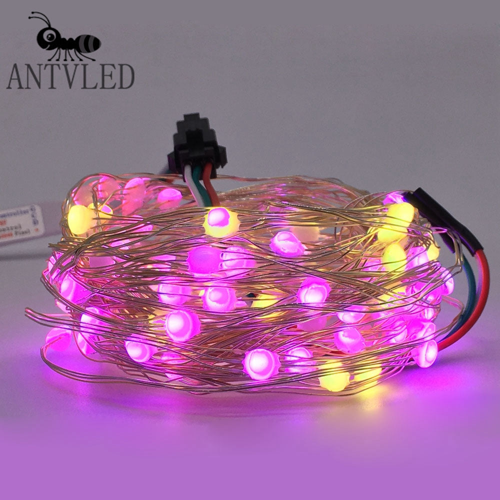 LED String Christmas Lights For Bedroom Bluetooth Music Full Color