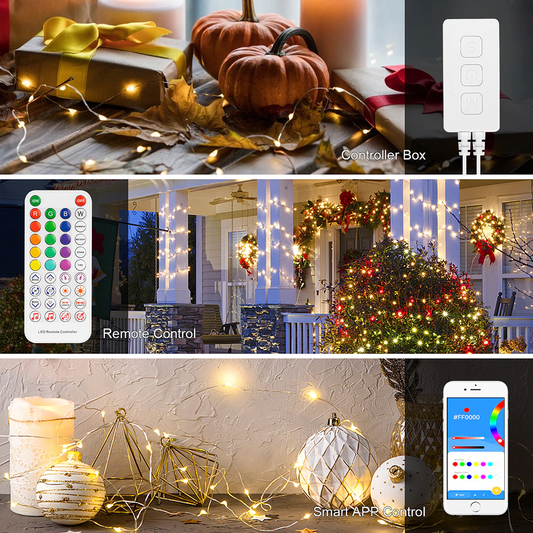 Music Christmas Lights String RGBIC LED Lighting Addressable