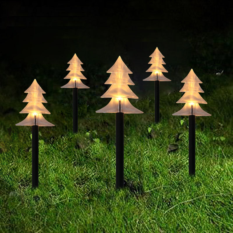 Led Solar Ground Lamp Courtyard Five-pointed Snowflake Decorative Light