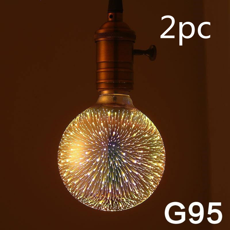 LED Light Bulb 3D Decoration Bulb Firework Bottle Heart