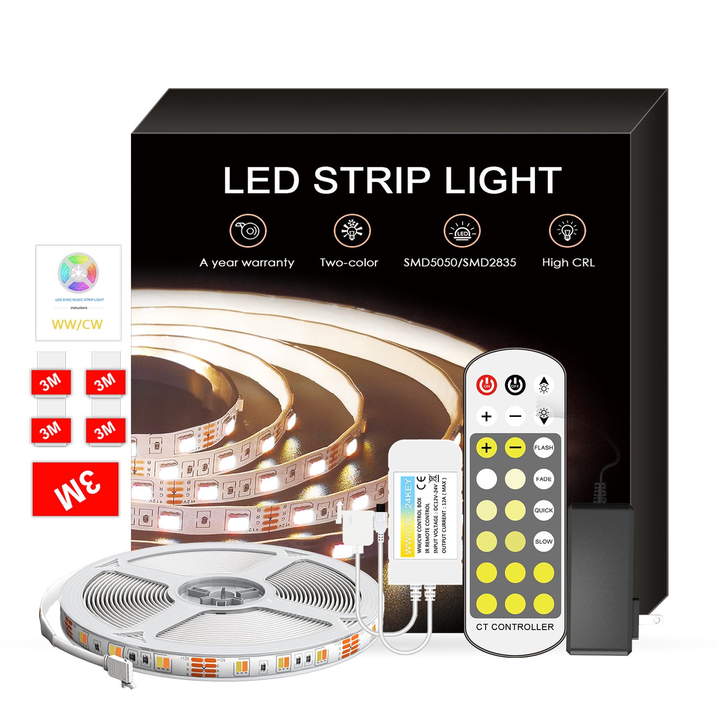 LED Dual Color Light Strip 12V Dimming