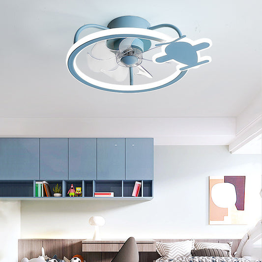 Children's Ceiling Mounted Bedroom Fan Lamp