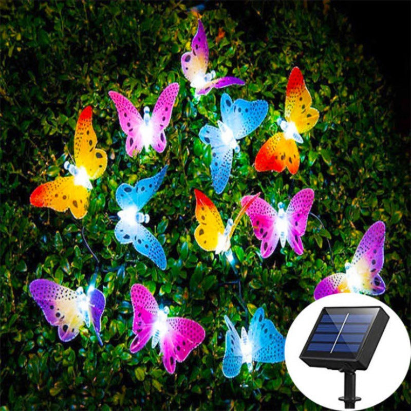 LED Solar String Lights Optical Fiber Butterfly Solar LED Spot Light