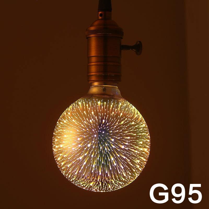 LED Light Bulb 3D Decoration Bulb Firework Bottle Heart