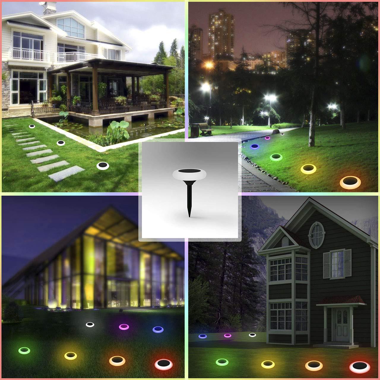 RGB round colorful solar lawn lights