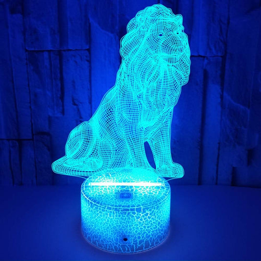 Animal Lion Colorful 3D Lamp Creative Touch